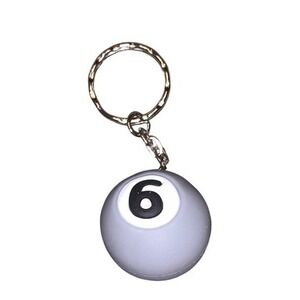 Billiard Ball Keychain Number 6 Pool Keyring Novelty Key‎ Chain Men
